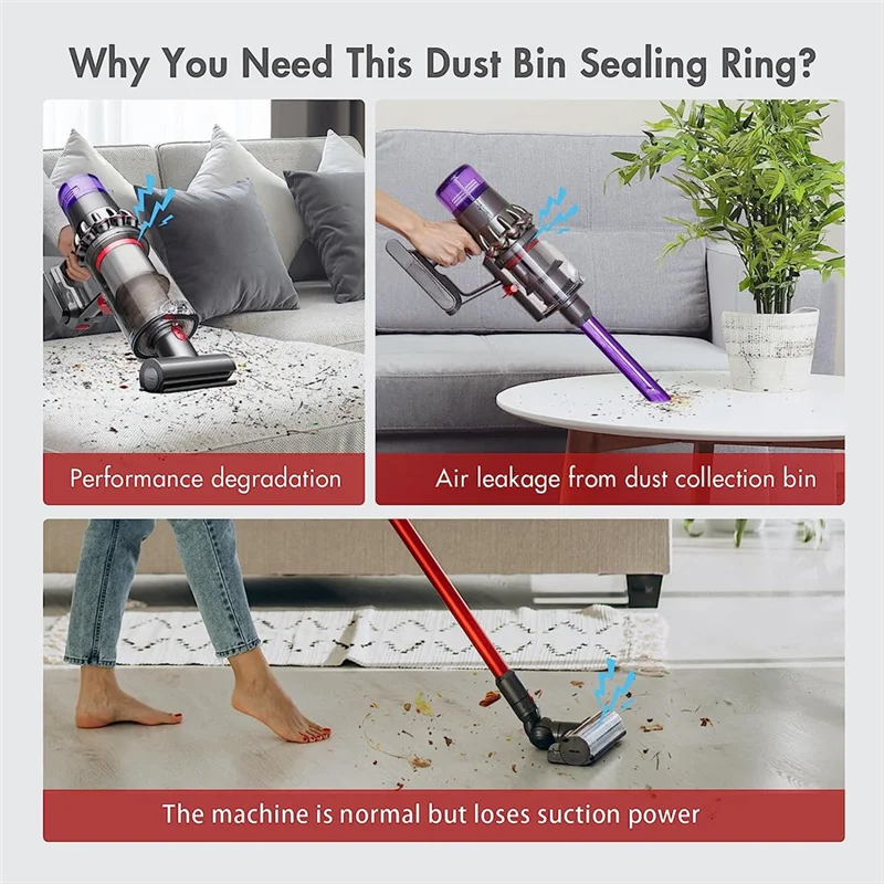 Anel de vedação fixo superior do compartimento de poeira para dyson v11/v15/sv14/sv15/sv22 aspiradores acessórios de reposição peças anel de vedação