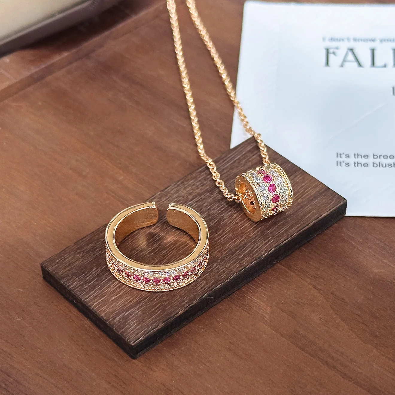 

Vintage Eternity Band Ring - Heavy Duty Design with Genuine Rubies & Micro-Paved Crystals, Elegant Statement Jewelry Luxury Gift