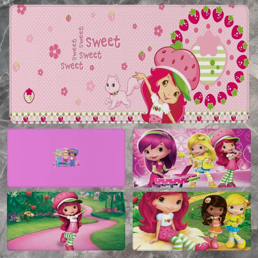 

S-Strawberry S-Shortcakes Коврик для мыши 90x40 см Нескользящий игровой коврик для мыши Gamer Килимок для киберспорта Игровая механическая клавиатура XXL Стол