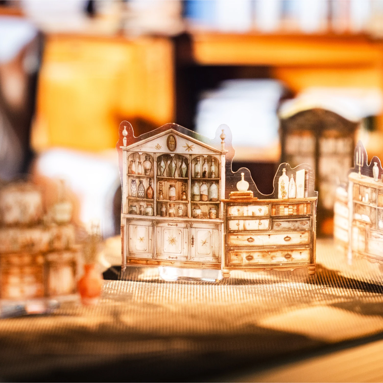 PET Tape Potted Bookshelf Warm Home Scene Tape Creative Hand Account Landscape Collage Material DIY Greeting Card Cup Decoration