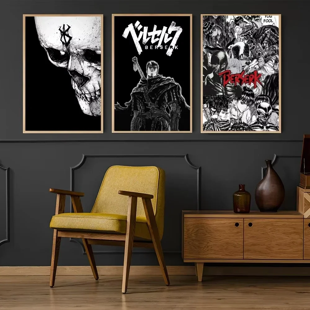 Anime B-berserk Poster Paper Print Home Living Room Bedroom Entrance Bar Restaurant Cafe Art canvas Painting Decoration