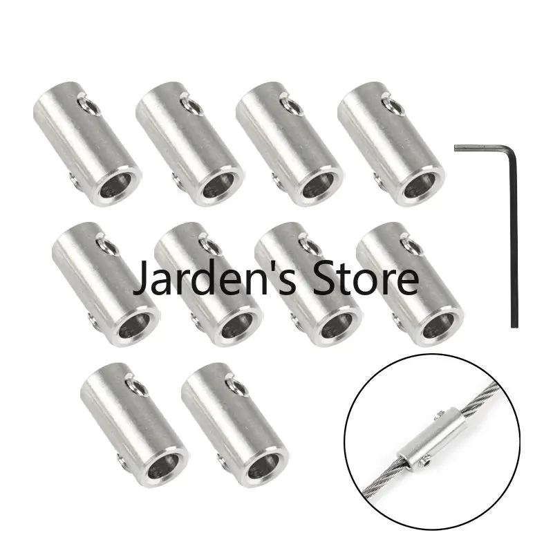 10PCS Stainless Steel 304 Hand Screw Wire Rope Clip Clamp Fit with Hexagon Grub Bolts Buckle for 2 3 4 5 6 8 10mm Cable