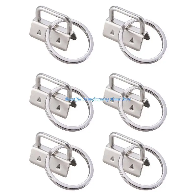 E56A 6pcs Creative Rustproof Alloys Connectors Multipurpose Spring Rings Keychains for Handicraft Enthusiasts