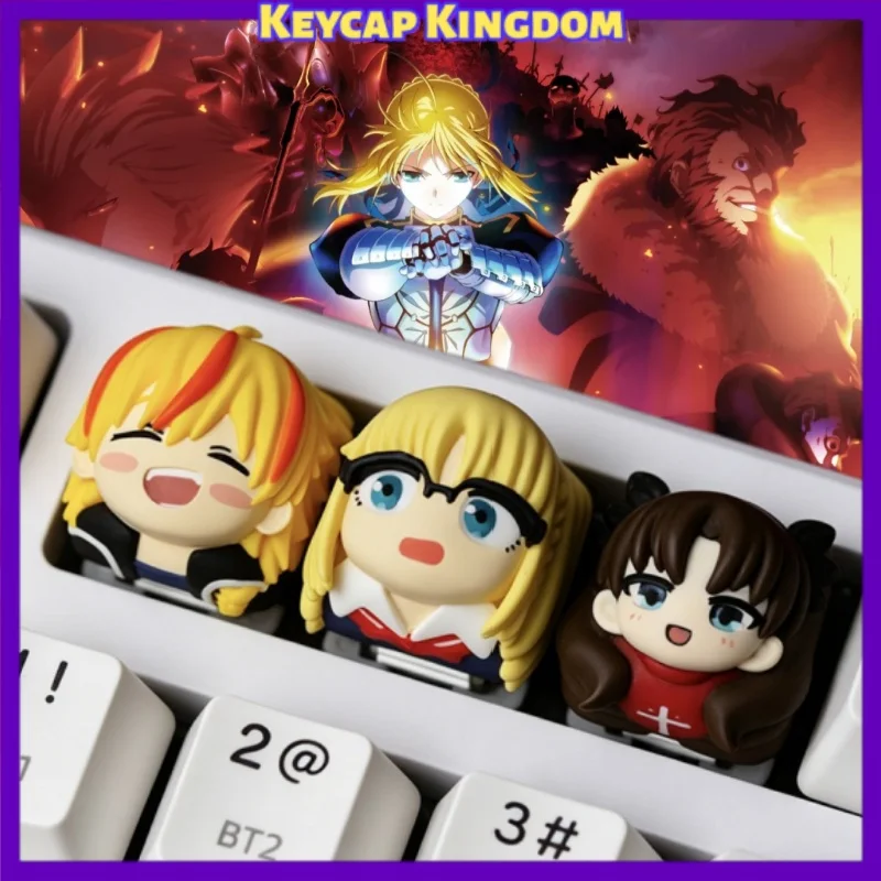 Anime Keycap Fate Series Personalized Mechanical Keyboard Point Keycap 3D Printing Resin Custom Artisan Keycap Cute Cartoon Gift