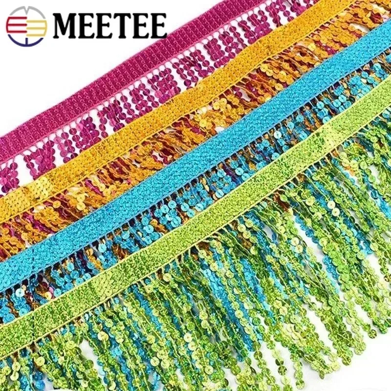 1/4/9Meters 16cm Sequin Tassel Lace for Sewing Clothes Wedding Dress Fringe Ribbon Curtain Decorative DIY Garment Accessories