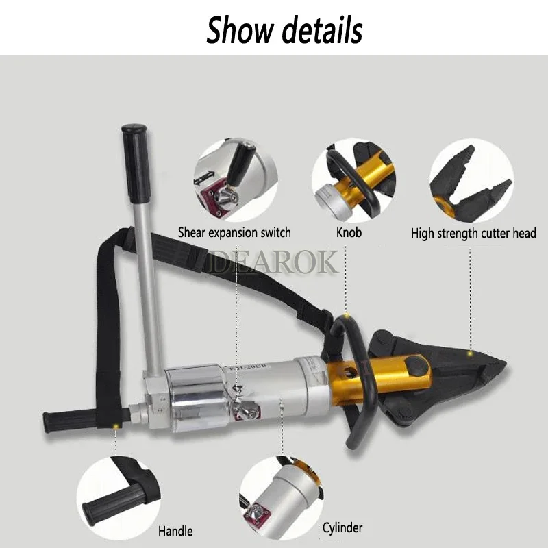 1PC KJI-20CB Pinza da taglio idraulica rotativa universale 63MPa PortableExpander Multi-pinze idrauliche Strumento di controllo antincendio