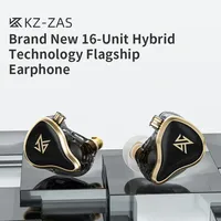 KZ ZAS 16 Drivers Unit 7BA 1DD Hybrid in Ear Earphone HIFI Monitor Headset DJ Sport Headphones 2PIN Cable KZ ZSX ZS10PRO ZSNPROX