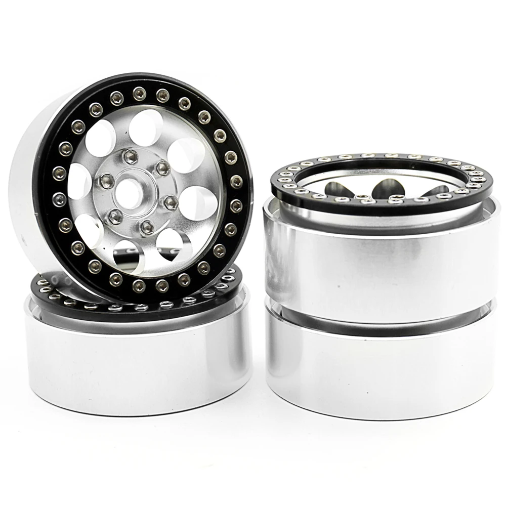 YEAHRUN 1.9inch Beadlock Wheel Rims Hubs Aluminum Alloy 25mm Width for Axial SCX10 CC01 D90 TRX-4 1/10 RC Crawler Car Model Part