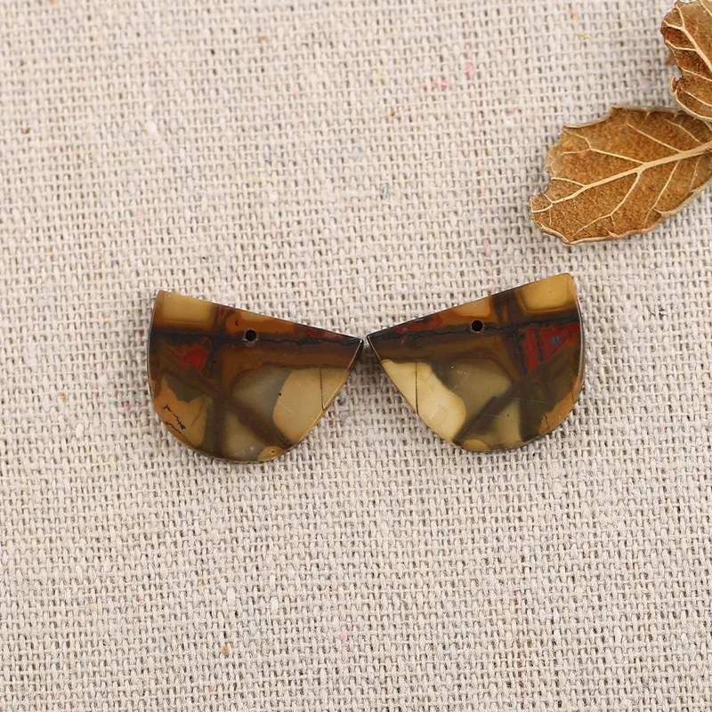 B&F Double hole Multi-Color Picasso Ja Earring Beads, Handmade Natural stones beads, Polished Stones for jewelry Making Supplies