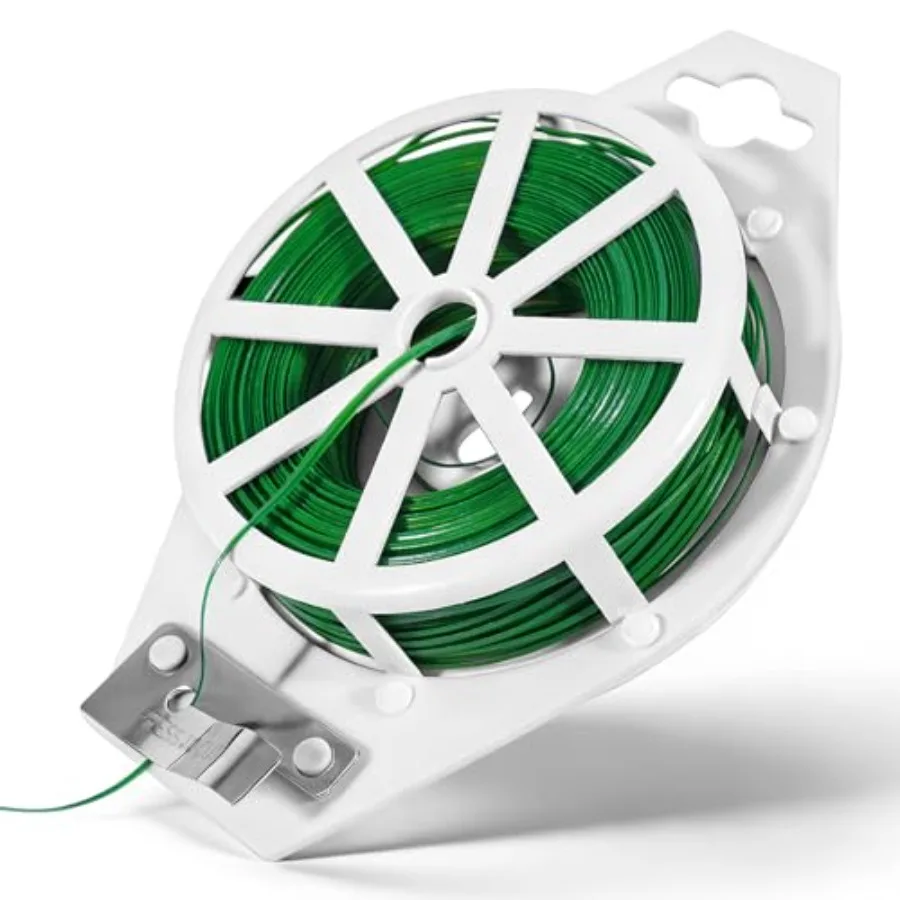 

Зеленые стяжки для растений 328 футов (100 м) с резаком, прочные, гибкие, нержавеющие, для томатов, винограда, цветов