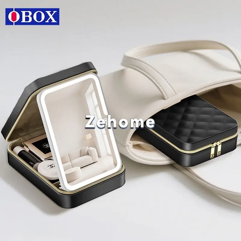 Cosmetic bag with mirror tote bag liner 2026 new high-end commuter portable makeup storage box integrated
