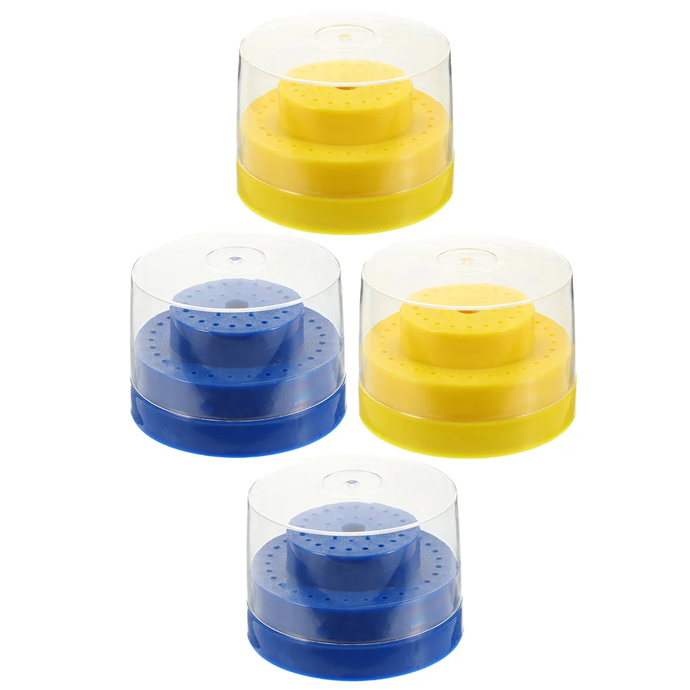 

Portable Nail Drill Bits Storage Organizer Case With 60 Holes For Nail Tools Professional Display Holder Yellow
