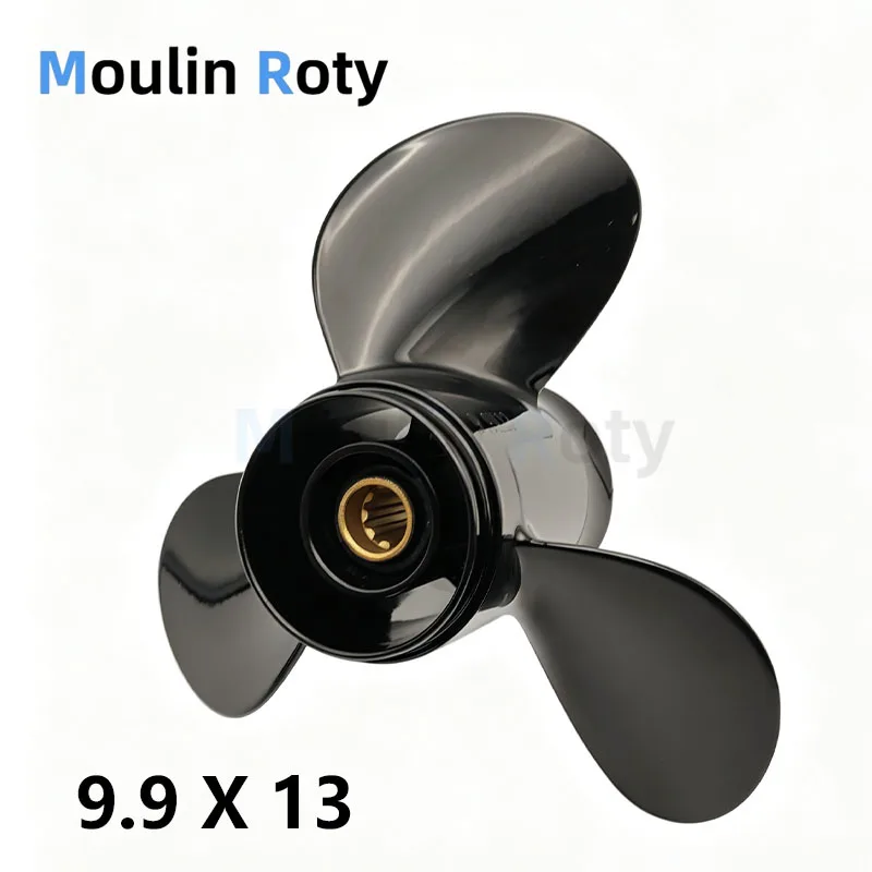 Propeller 25-30Hp 9.9X13 for Mercury Engine 48-19640A40, Marine Propeller Made of Aluminum Alloy, 10 Insert Teeth, 3 Blades