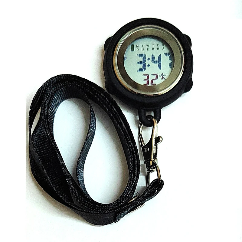 

Часы с ремешком для медсестры из нейлоновой веревки, портативный маленький будильник, электронные цифровые рабочие студенческие подвесные часы на груди, часы-ожерелье