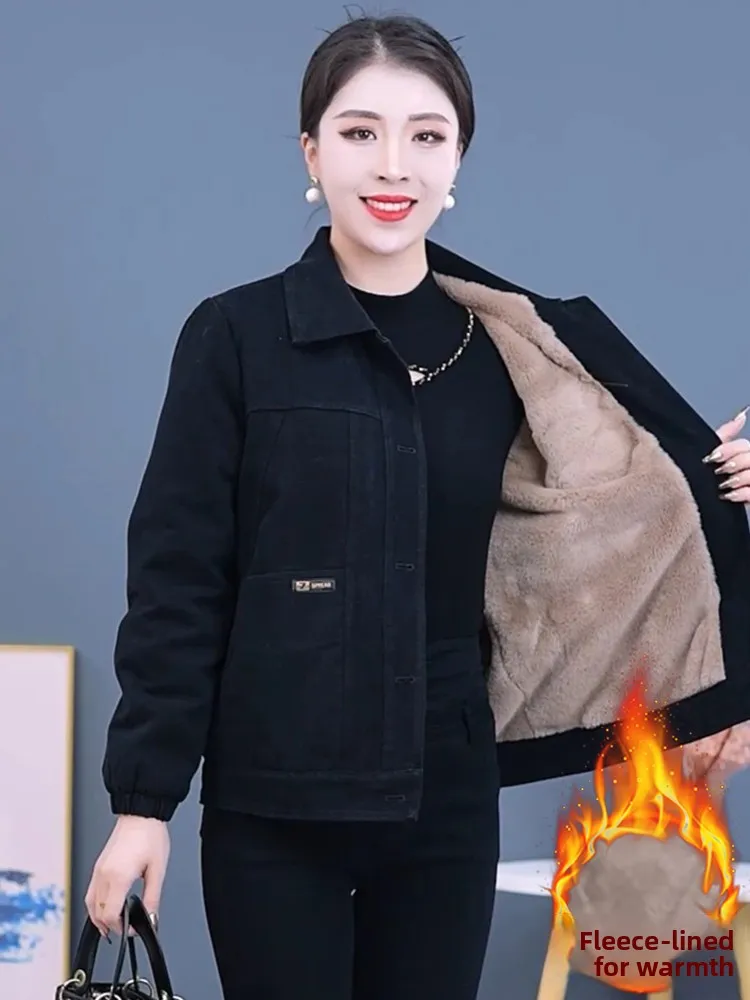 Casual Thiened Fce doublé ort Jaet femme Faion Design polyvalent vêtements d'extérieur d'hiver Sli Top Quali matériel