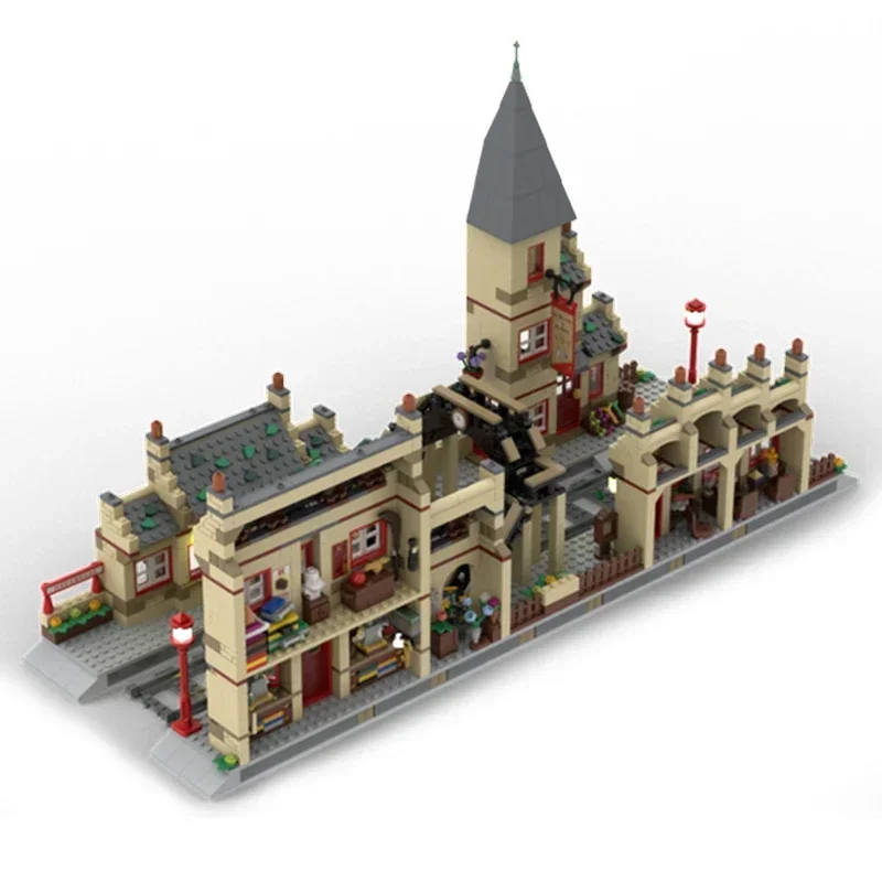 Filmmodel Moc Bouwstenen Hogsmeader Station Uitbreidingstechnologie Modulaire Blokken Geschenken Kerstspeelgoed Diy Sets Assemblage