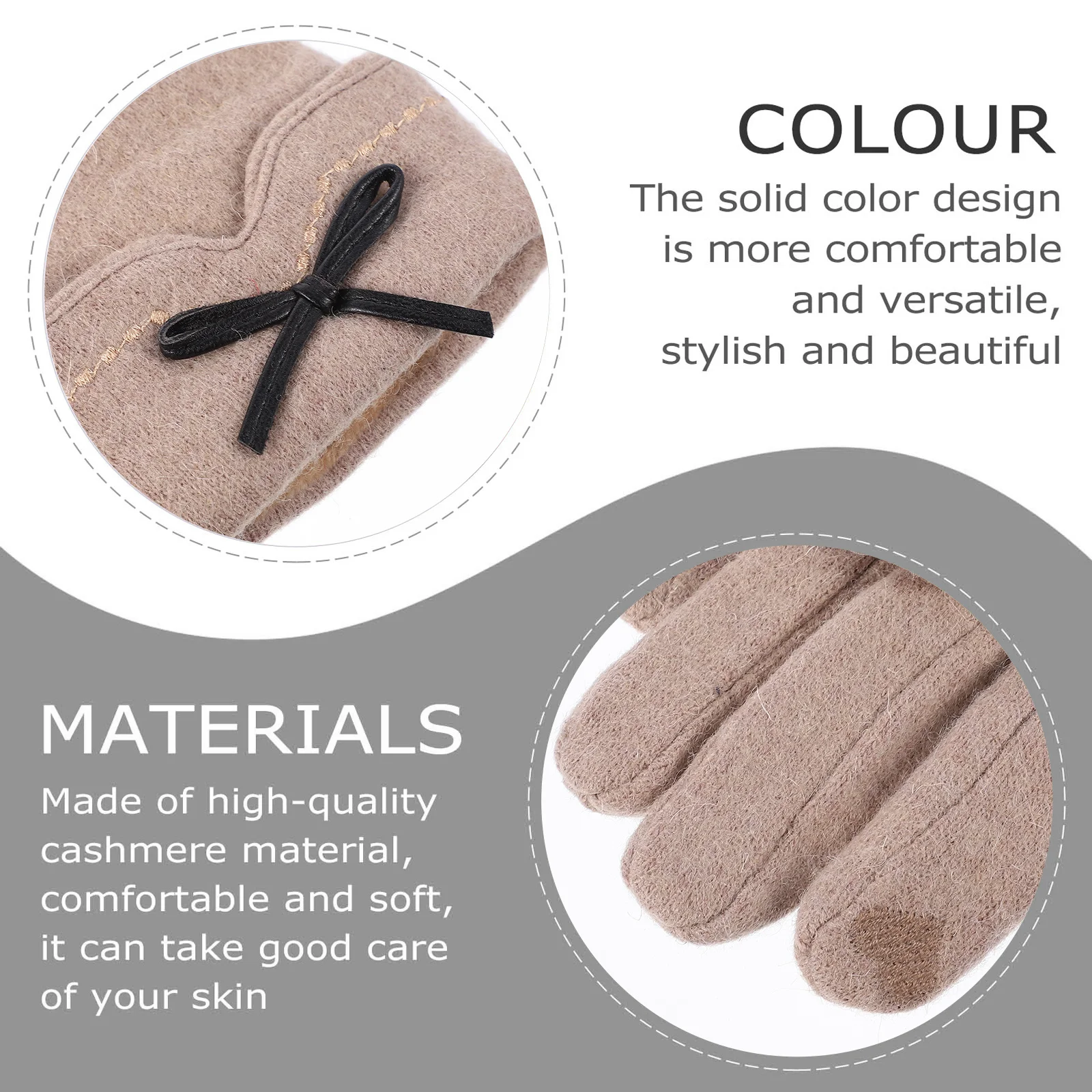 

1Pair Warm Full-Finger Cycling Gloves for Women Thermal Thick Lining Anti-Skid Touchscreen Outdoor Sports Mountaineering Gloves