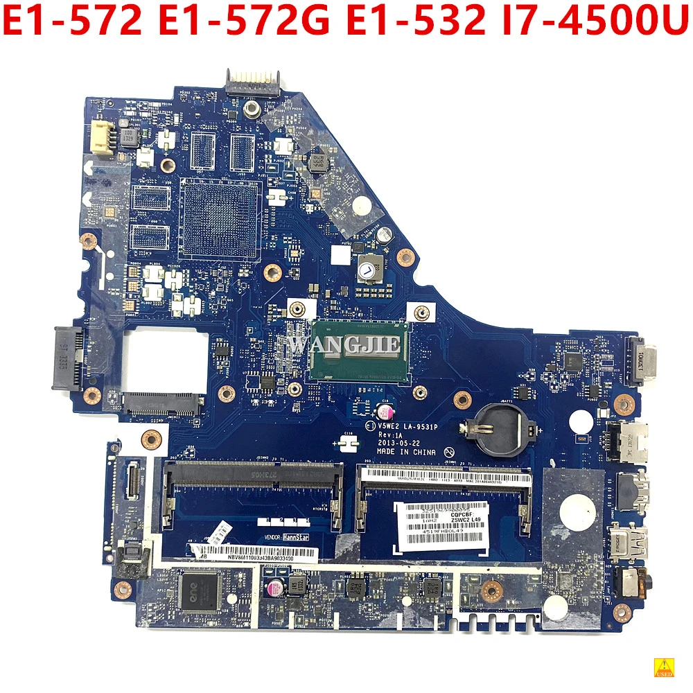 

For ACER Aspire E1-572 E1-572G E1-532 Laptop Motherboard V5WE2 LA-9531P NBV8M11003 NB.V8M11.003 Mainboard With I7-4500U