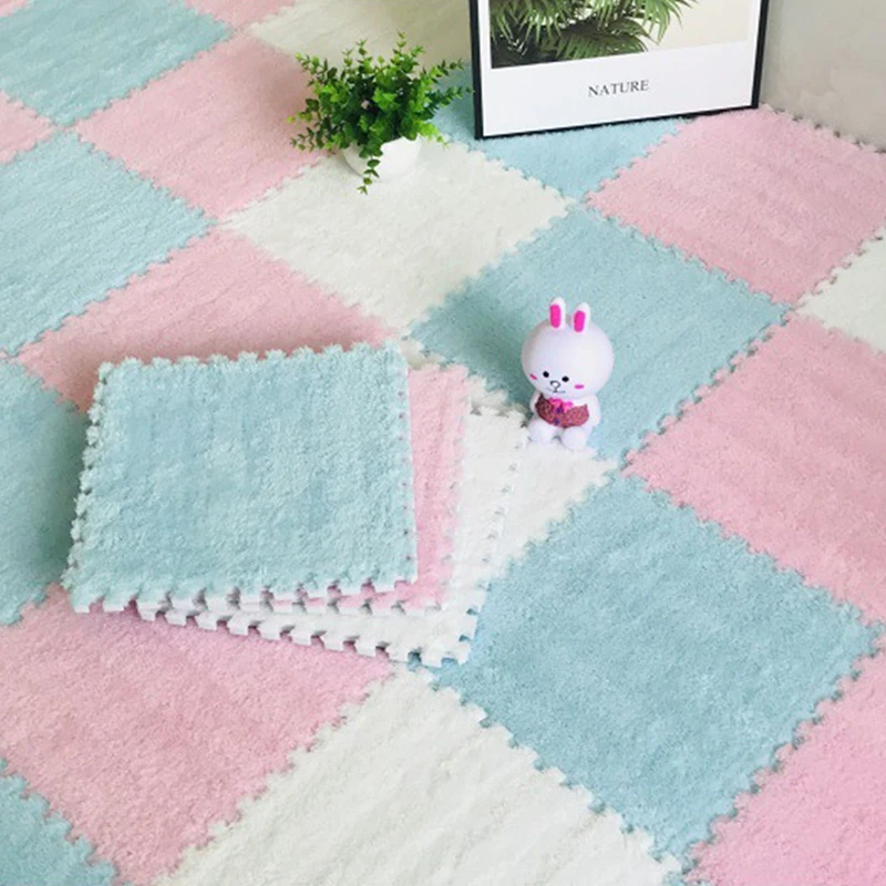 EVA Foam Plush Baby Play Mat Soft Children's Carpet Interlocking Exercise Tiles Floor Carpet And Rug For Kids Pad 30*30 CM