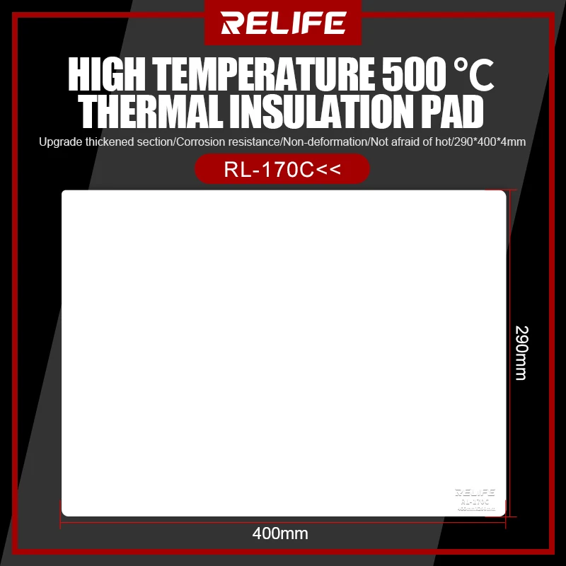 

RELIFE RL-170A/B/C High Temperature Heat Insulation Pad 500 ℃ Thermal Insulation Mobile Phone Repair Pad Tools Various Sizes