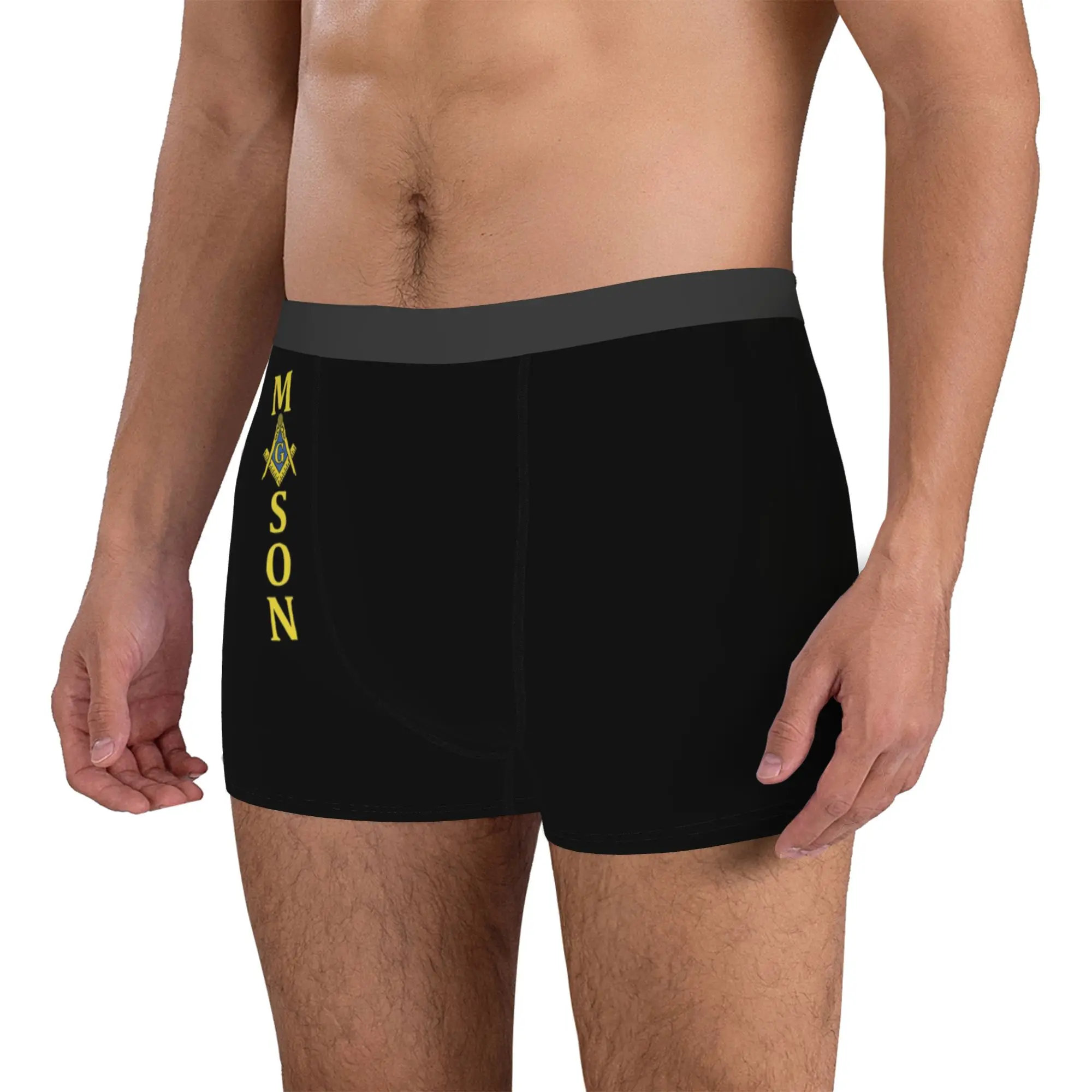 Male Fashion Freemason Mason Underwear Masonic Freemasonry Boxer Briefs Breathable Shorts Panties Underpants