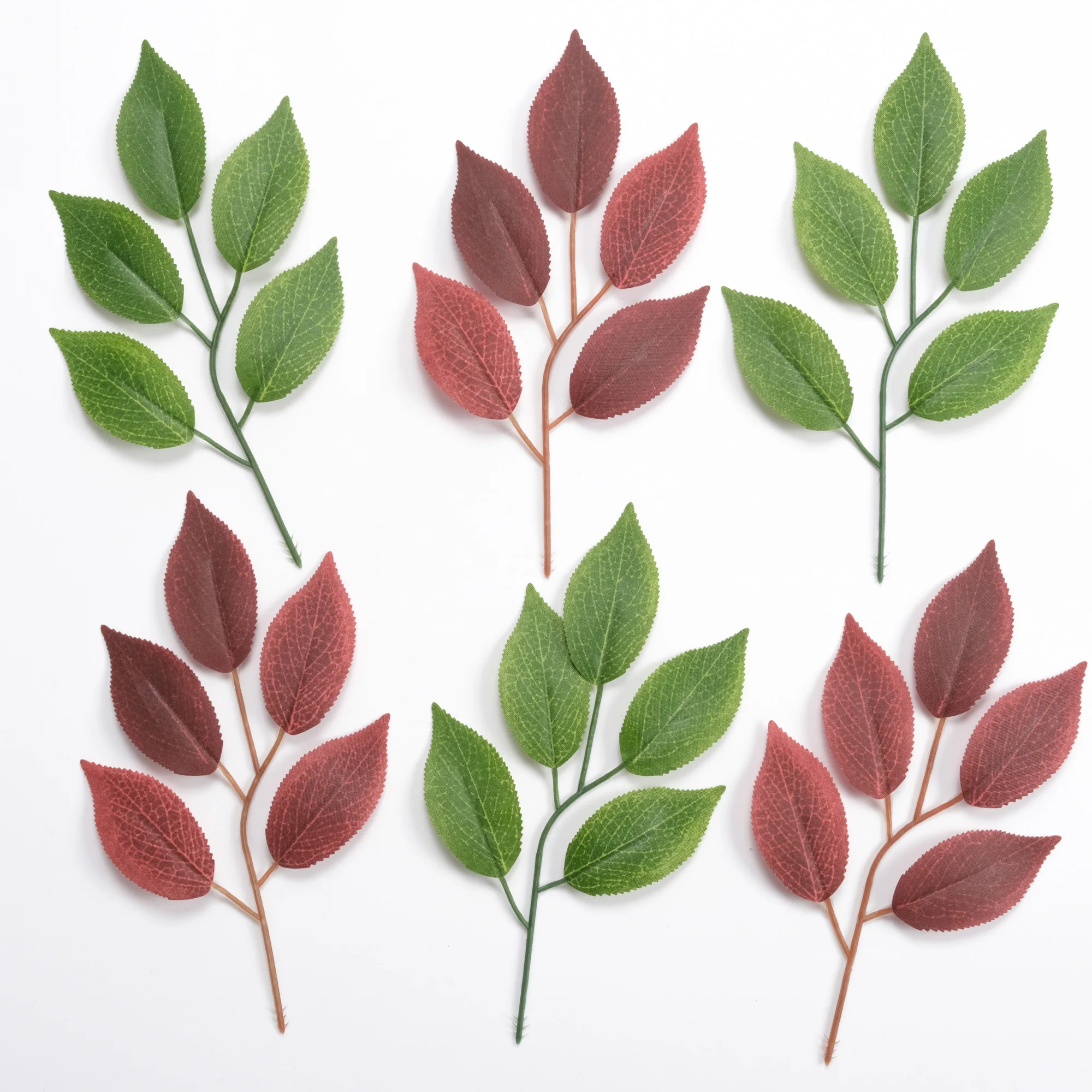 25/200PCS 2Colors Artificial Silk Leaf / Red Eucalyptus Leaves For DIY Crafts Cake Topper Crown Corsage Decor Accessory