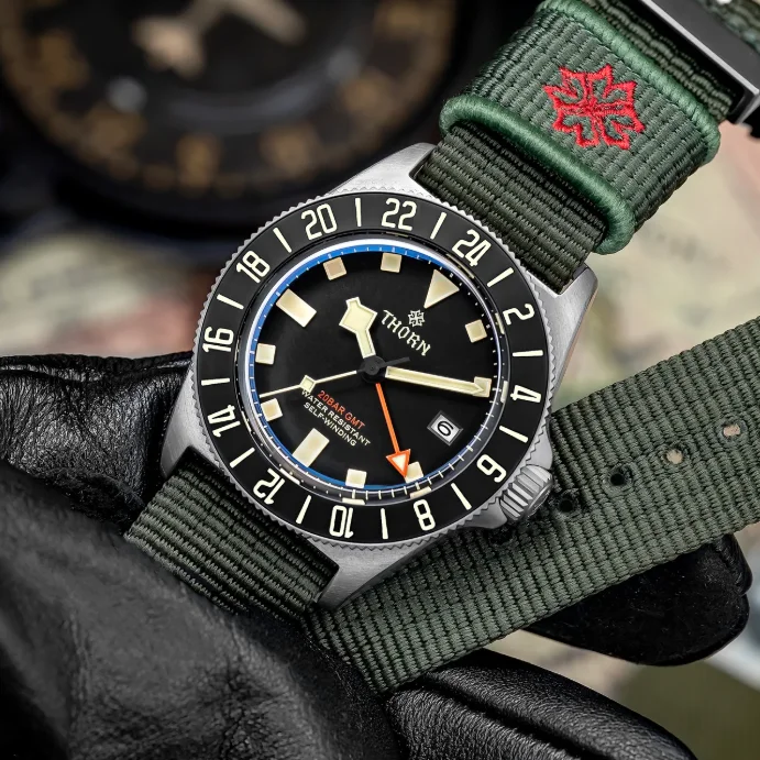 Мужские автоматические часы THORN, 42 мм, GMT, механические наручные часы, титановый корпус, водонепроницаемые до 200 м, светящиеся, с сапфировым стеклом, NH34, керамический безель