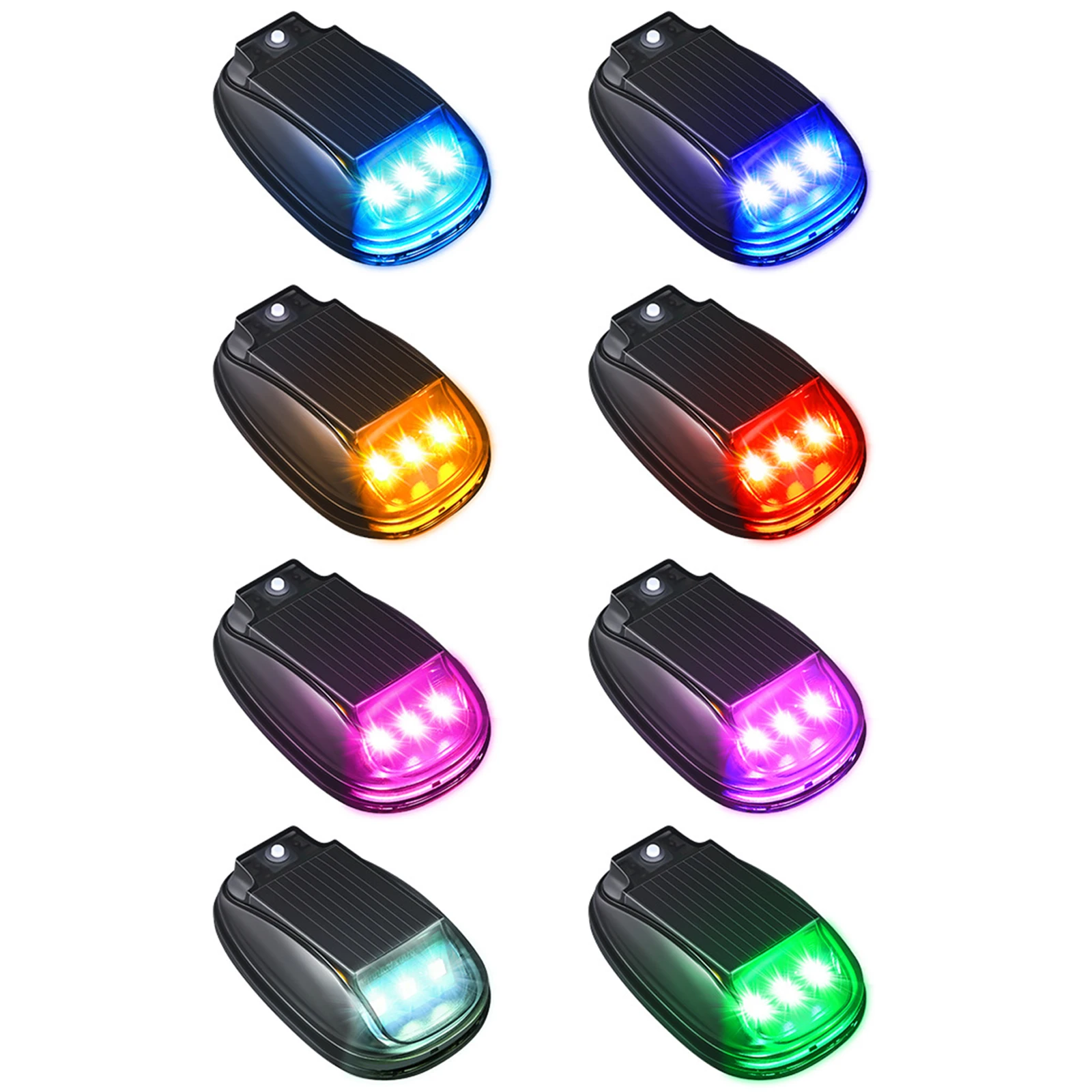 

Solar-Power Car Roof Light with RC Punch-Free Wireless Flashing Lights RGB Solar Powered Strobe Pilot Light for Car Decor