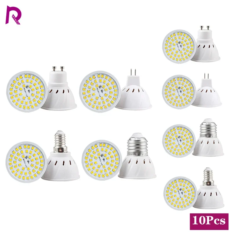 

10Pcs/Lot LED Bulb E27 E14 MR16 GU10 Lampada 48 60 80LEDs 110V 220V 2835SMD Bombillas Led Lamp Spotlight Lampara LED Spot Light