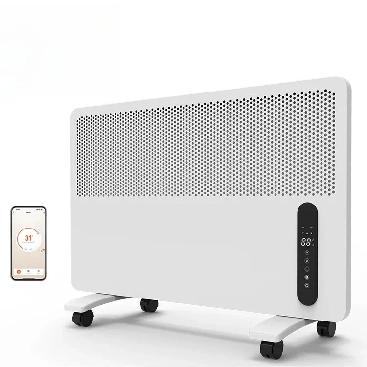 Wall-mounted aluminum convection panel heater 2000W wireless bathroom smart electric heater