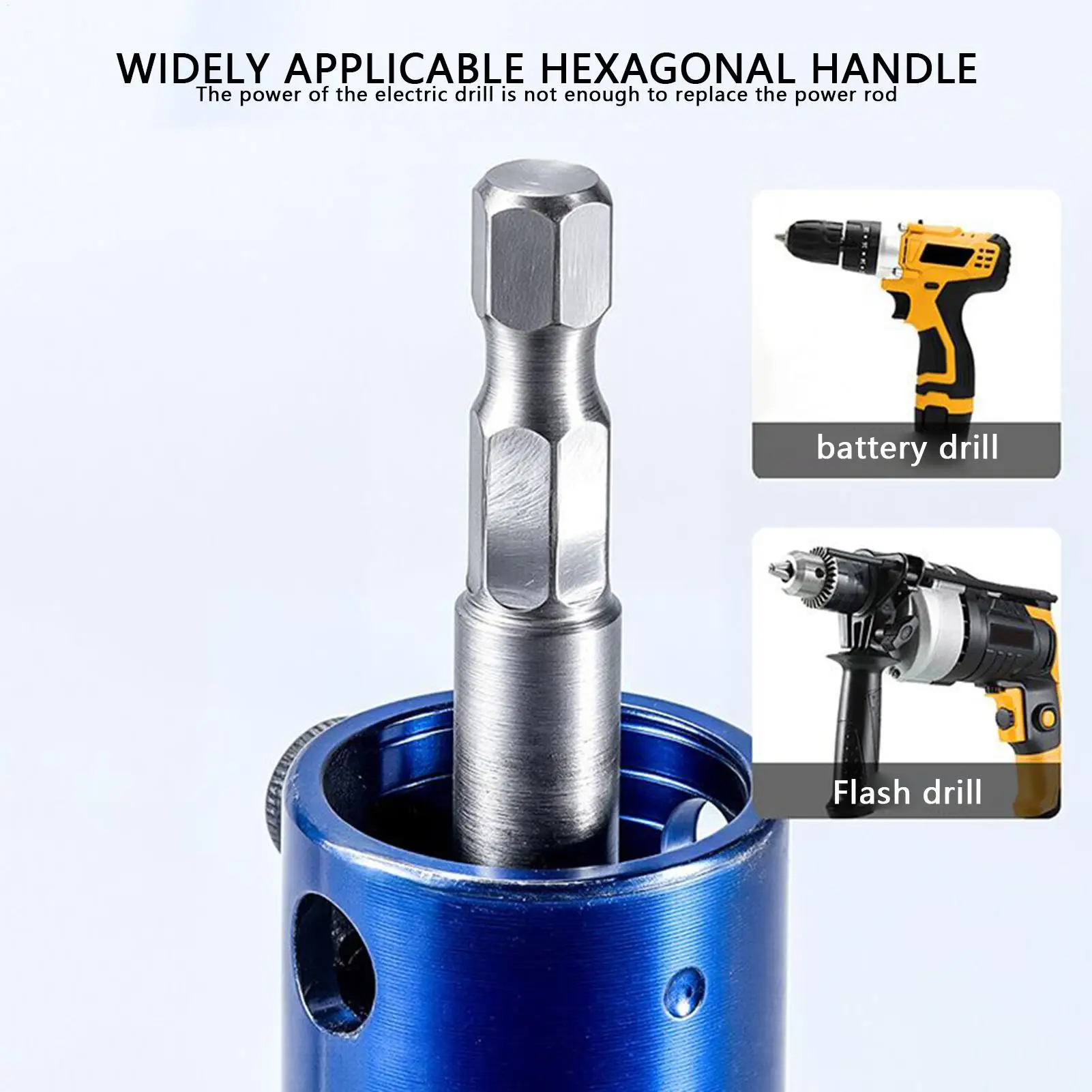 Broken Pipe Extractor Tool Broken Pipe Thread Remover Fit 1/2in 3/4in 1in Tube Heavy Duty Changer for Drill Plumbers Shower