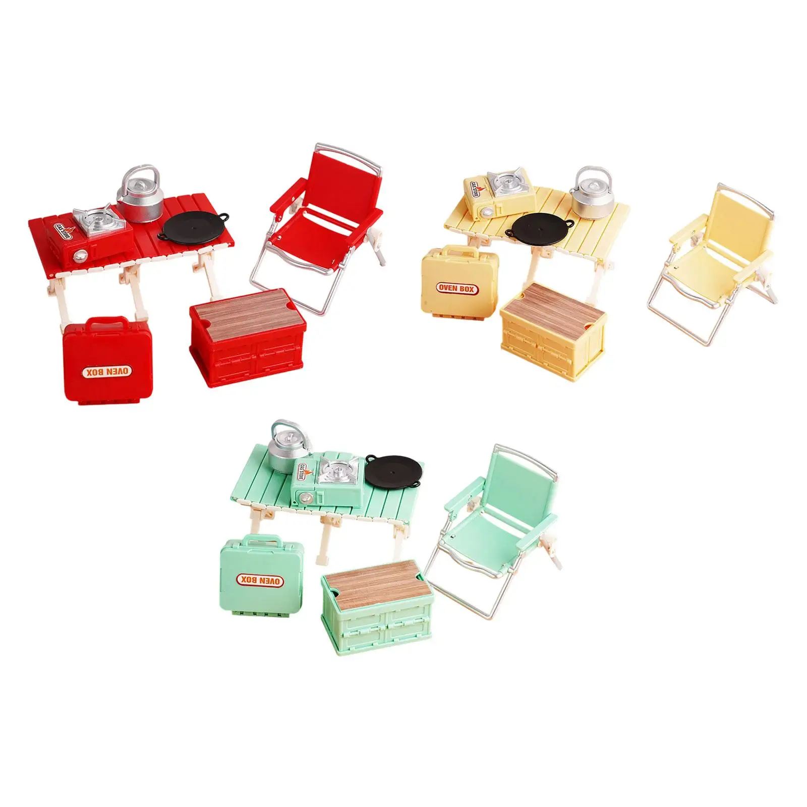 Mini Picnic Camping Set Dollhouse Outdoor Scene Decor for 3-5 Birthday Gifts