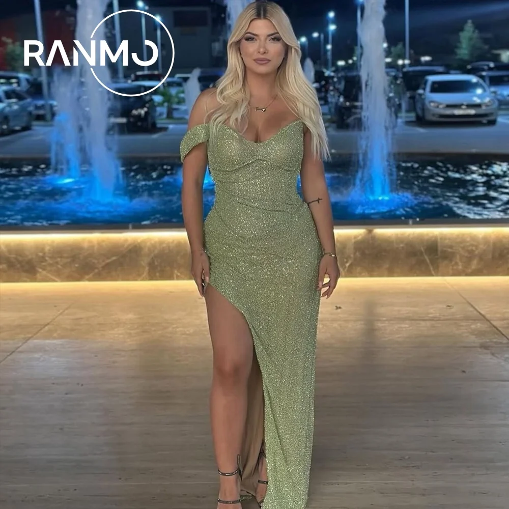 

Ranmo 2026 New Elegant Mermaid Trumpet Off the Shoulder Prom Dress Floor-Length Side High Slit Elegant Evening Dress Customized