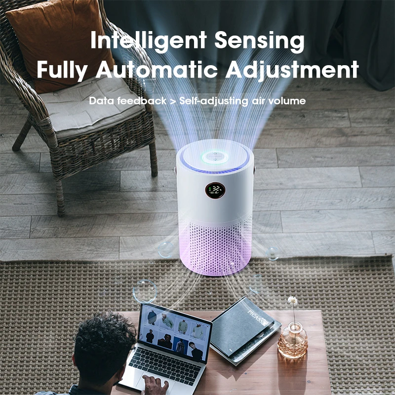 Portable Air Purifier Wireless 10000mAh Negative Ion Adsorption PM2.5 HAEPA Filtration Charging Aromatherapy Diffusion Fresh Air