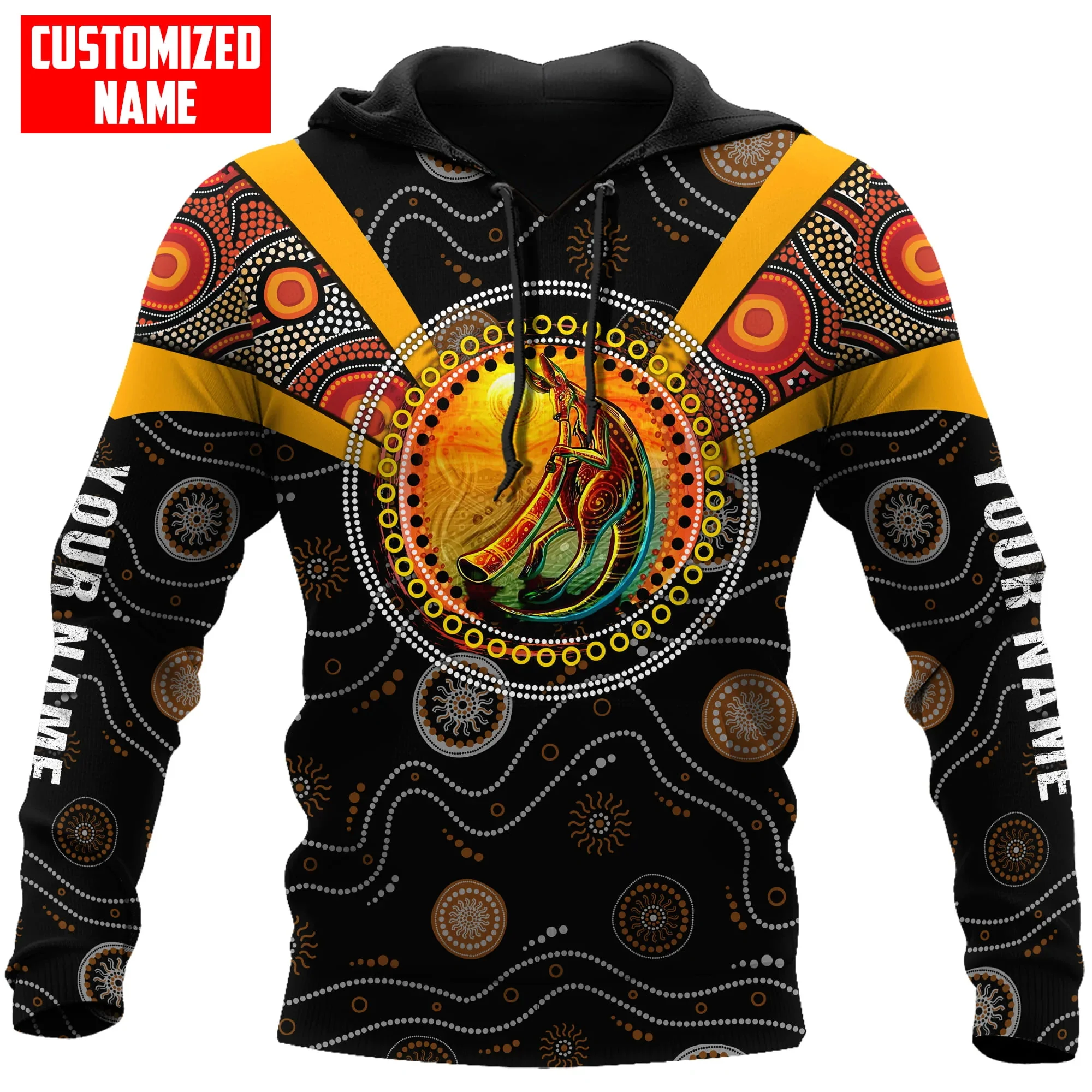 

Kangaroo Personalized Kangaroo Aboriginal 3D Printed Mens zip hoodies Autumn Unisex pullover Casual Jacket Tracksuits TDD36