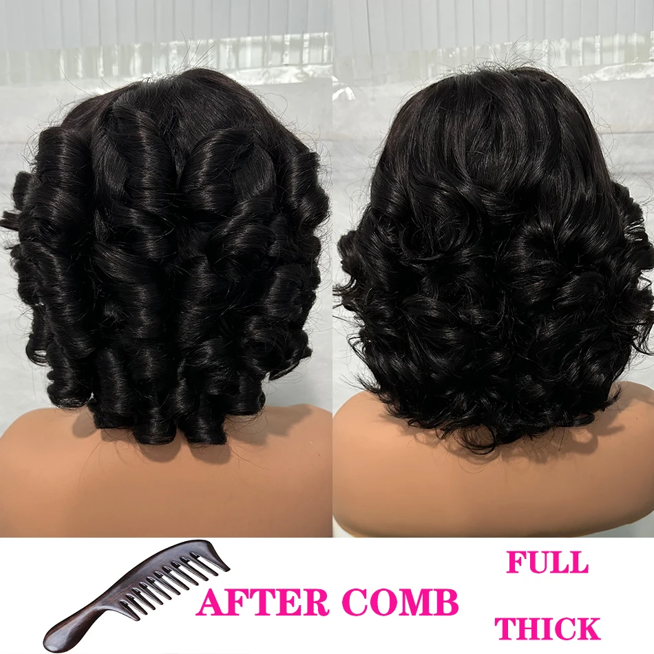 100% Raw Donor Wear and Go Wigs Human Hair 250 Density Pre Plucked Pre Cut Ombre Bob Body Wave Glueless 5X5 HD Lace Closure Wigs