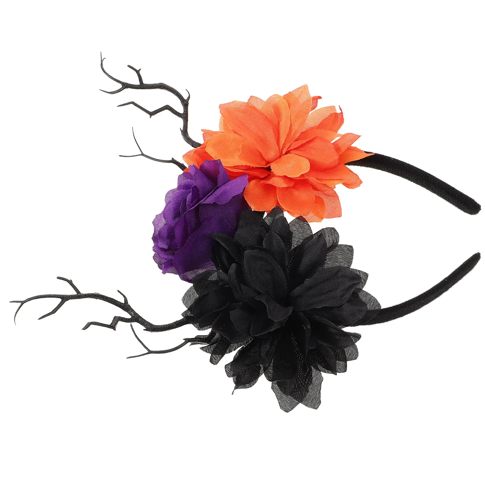 

Halloween Ghost Bride Headband Simulation Flowers Costume Party Hair Hoop Photo Prop Halloween Hair Accessory for Women