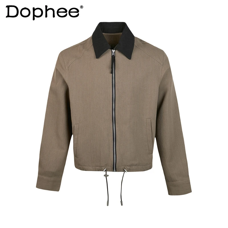 

Мужские и женские модные свободные куртки-пальто на весну-осень 2026 года, высококачественные, комфортные, с длинным рукавом, однотонные, с отложным воротником