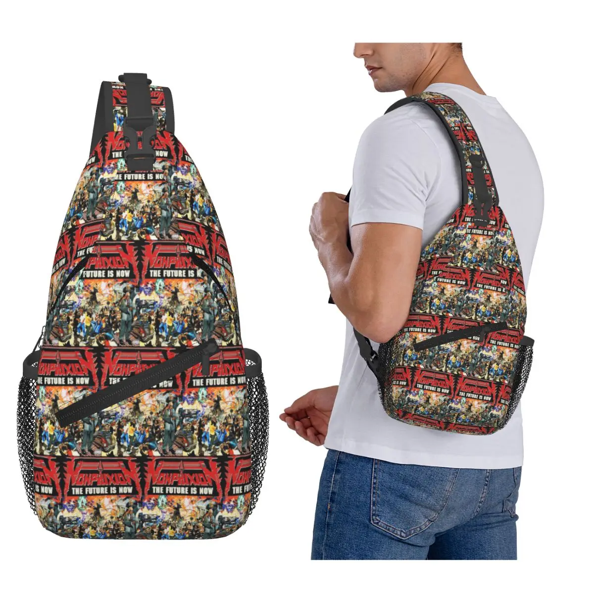 

Non Phixion Chest Bag Men Sling Crossbody Backpack Chest Bag Travel Hiking Daypack Shoulder Bag