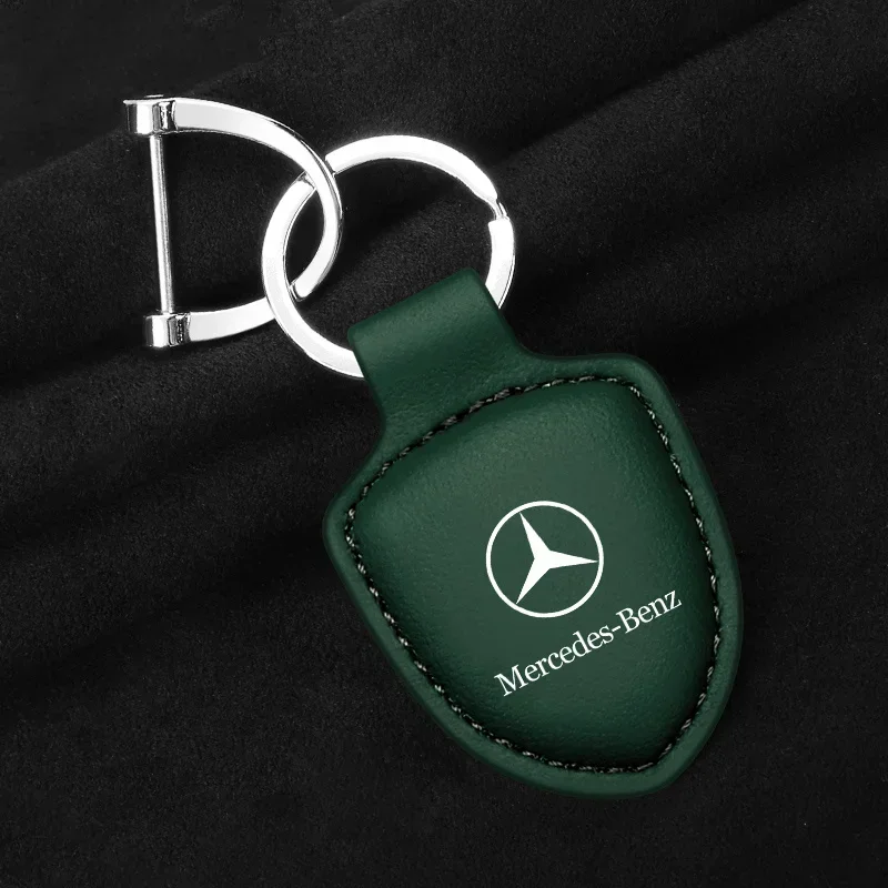 Leather Car Key Keychain Anti-lost for Mercedes Benz A C E S Class Series GLK CLA GLA GLC GLE CLS SLK AMG Series Accessories