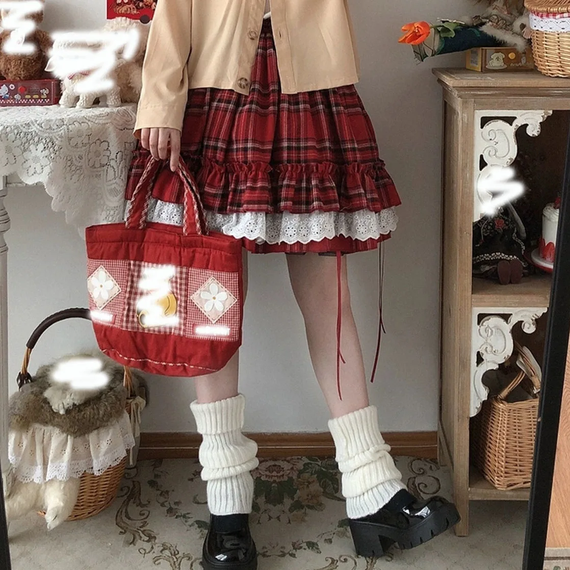 

2024 Retro Vintage Preppy Style Mini Kawaii Skirt Sweet High Waist Skater Y2k JK Student Plaid Print Summer Short Lolita Skirts
