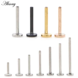 Alisouy 5pcs 16G Stainless Steel Internally Threaded Labret Shaft Lip Bar Ear Tragus Replacement Flat Bar Body Piercing Jewelry