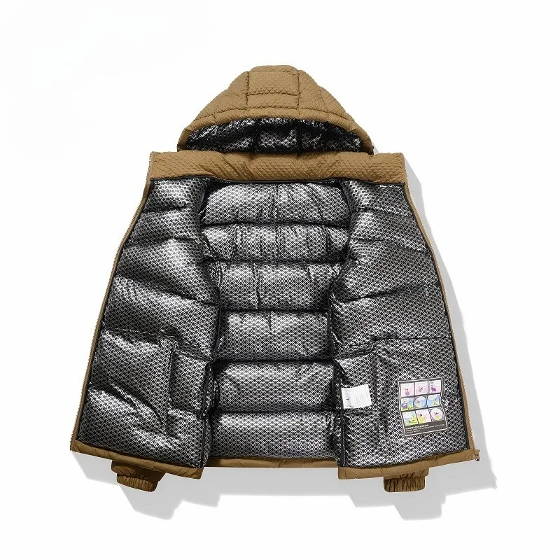 Graphene Self-heating Puffer Jackets Men Winter Thick Windproof Hooded Padded Jacket High Quality Ultralight Down Parka Coat Man