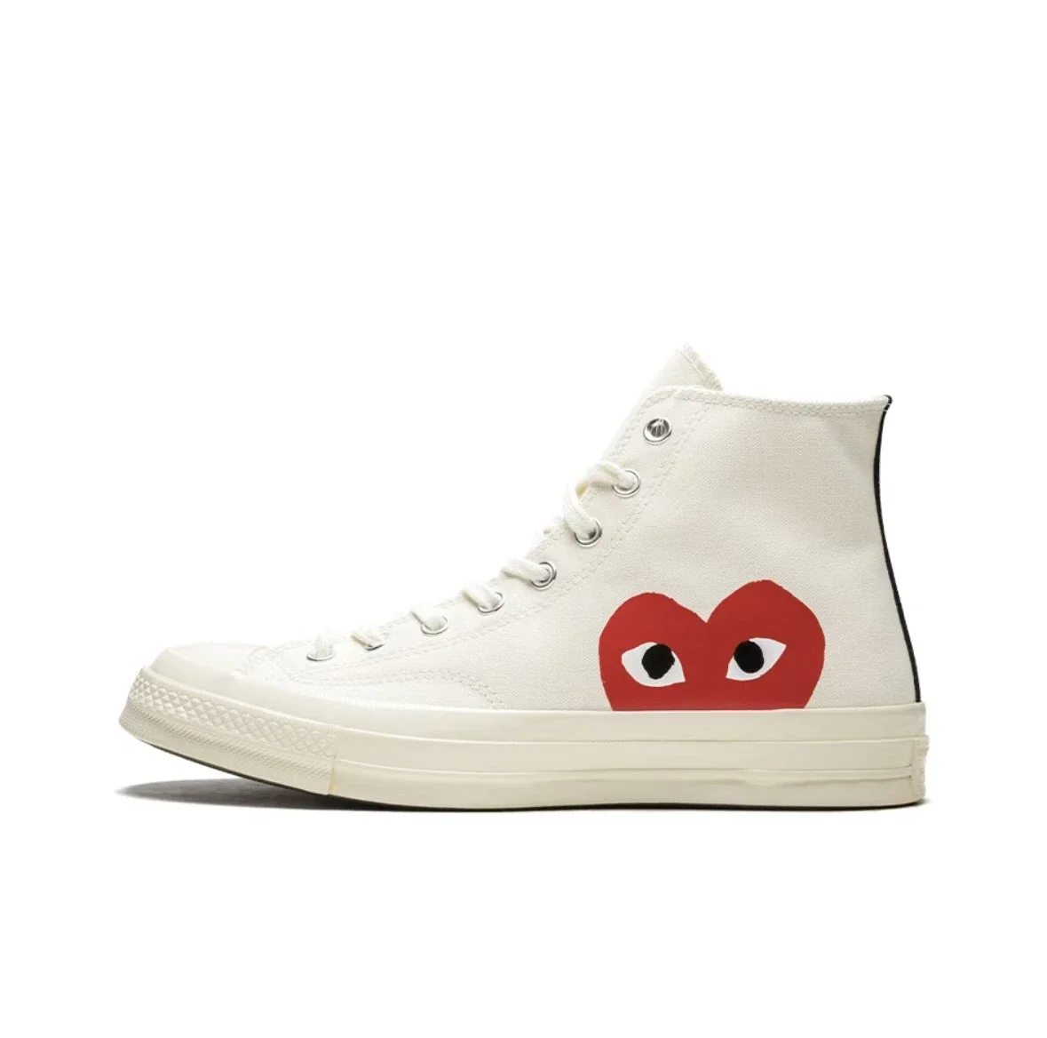 Converse 1970s Chuck Taylor All Star Hi X CDG Men and Women Skateboarding Shoes High-top Outdoor Sneaker White