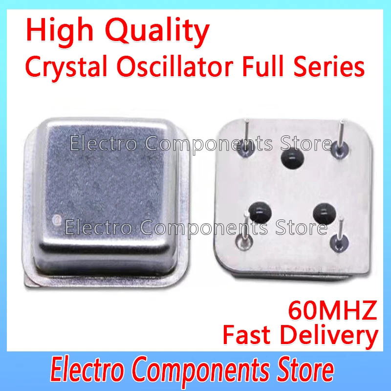 60M Active Crystal Oscillator Throught Hole 60.000MHz 4P OSC DIP-4 OSC 4Pin DIP4 Square Half Size Clock Oscillators 60MHz