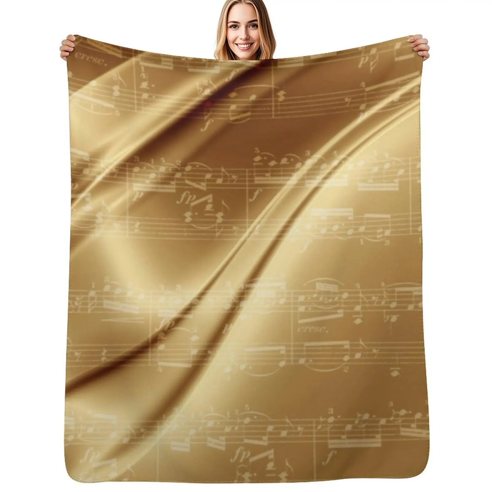 

Music Sheet on Liquid Gold Throw Blanket Plaid Kid'S decorative Luxury Brand Blankets