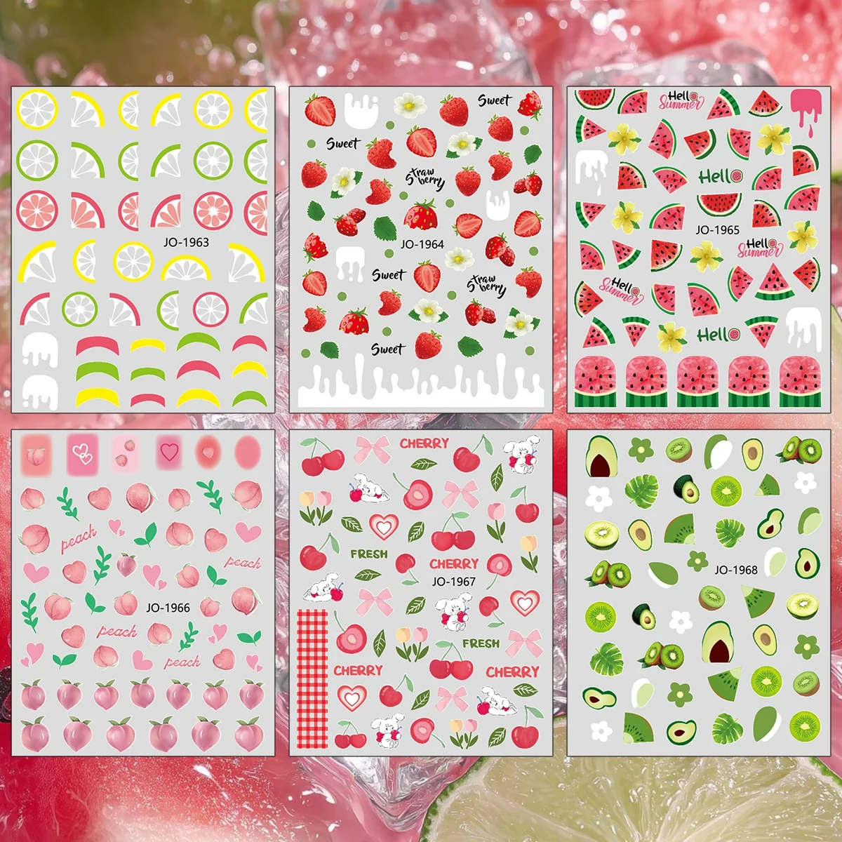 3/6/12 Blatt 3D Sommerfrucht N – Nail Art Strawberry Bewertung und Preis