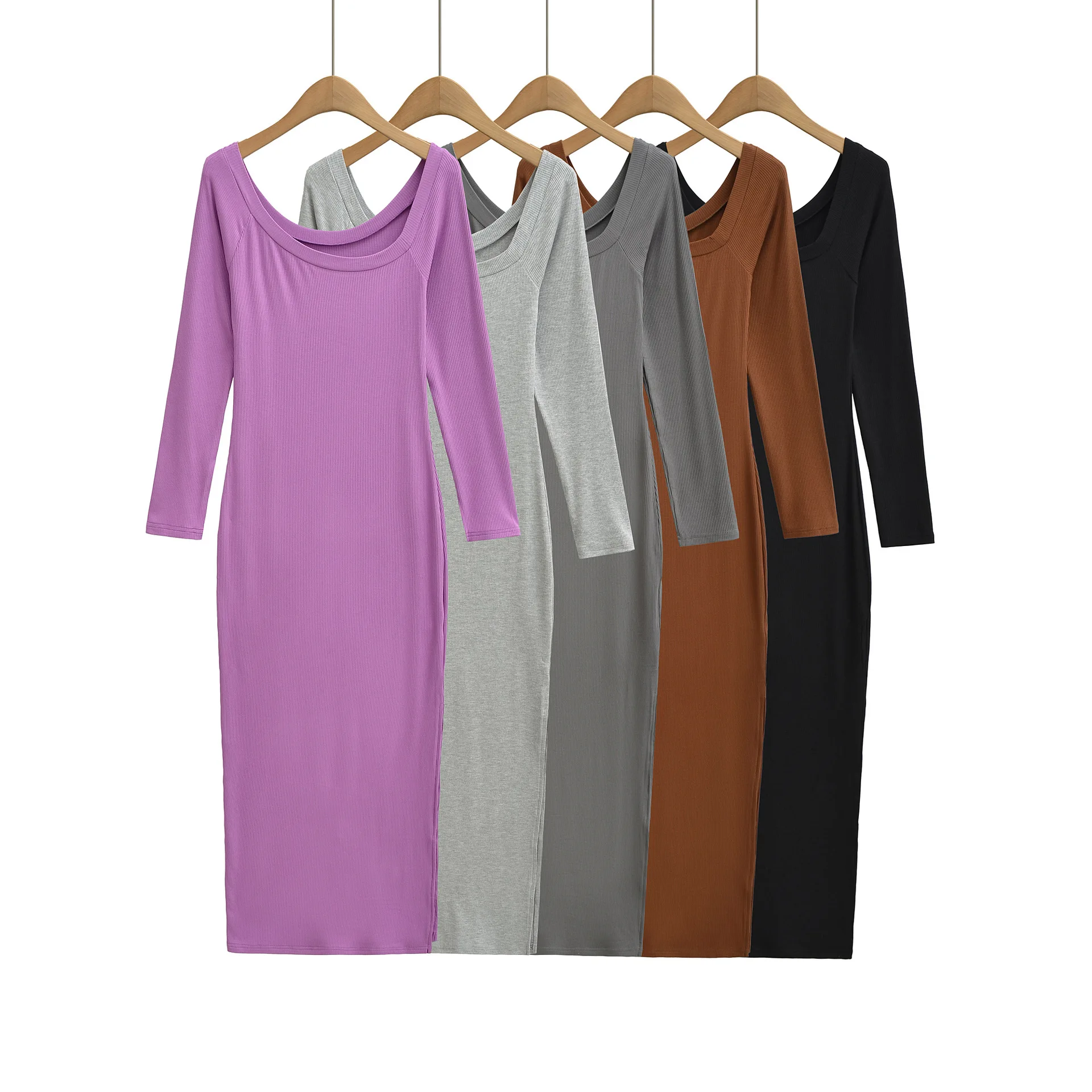 Geripptes Kleid für Damen, qua – Bodycon Long Sleeve Ribbed Dress Bewertung und Preis