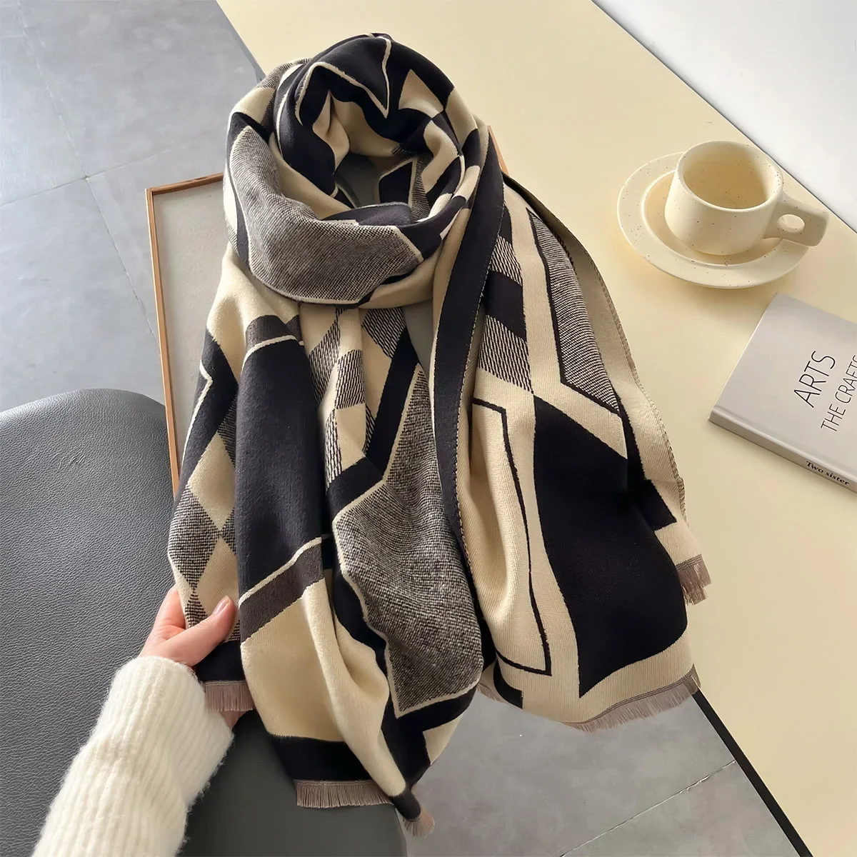 Cashmere Scarf Women Luxury Design Plaid Pashmina Lady Shawls and Wraps Bufanda Echarpe Poncho Office Stole