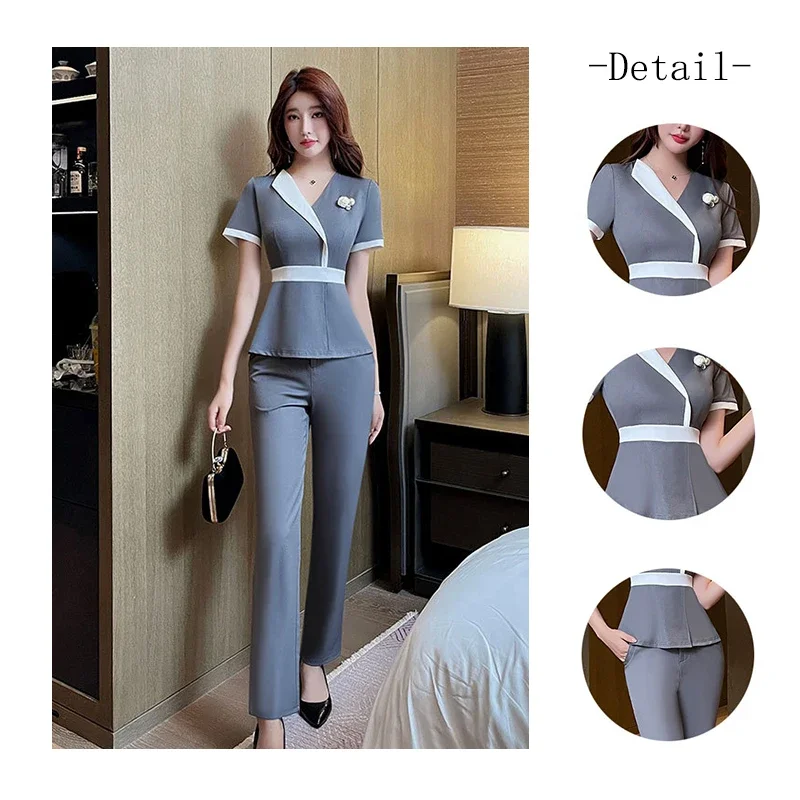 Beauty Salon Uniform Women Spa Masseuse Shop Technician Clothing Hotel Front Desk High-end Professional Work Clothes Pants Suit